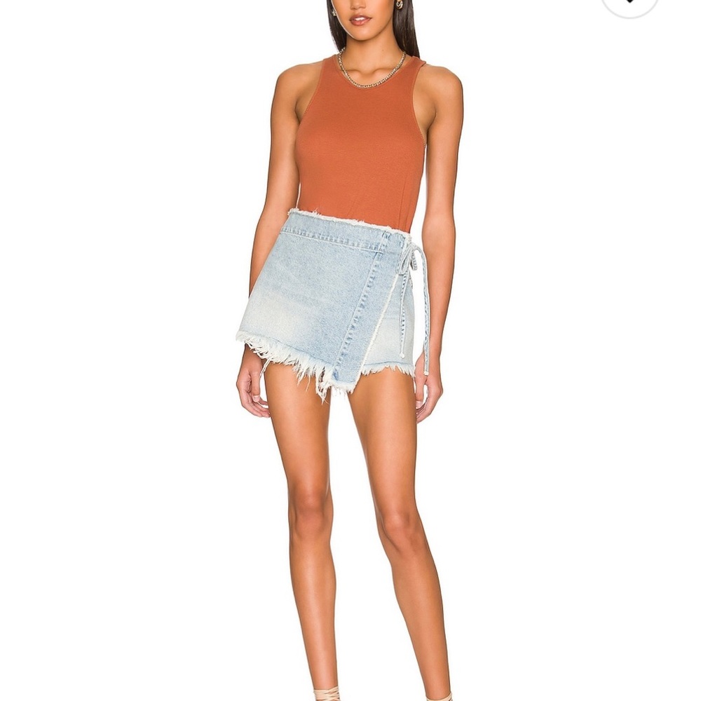 Free People Emily Denim Skort